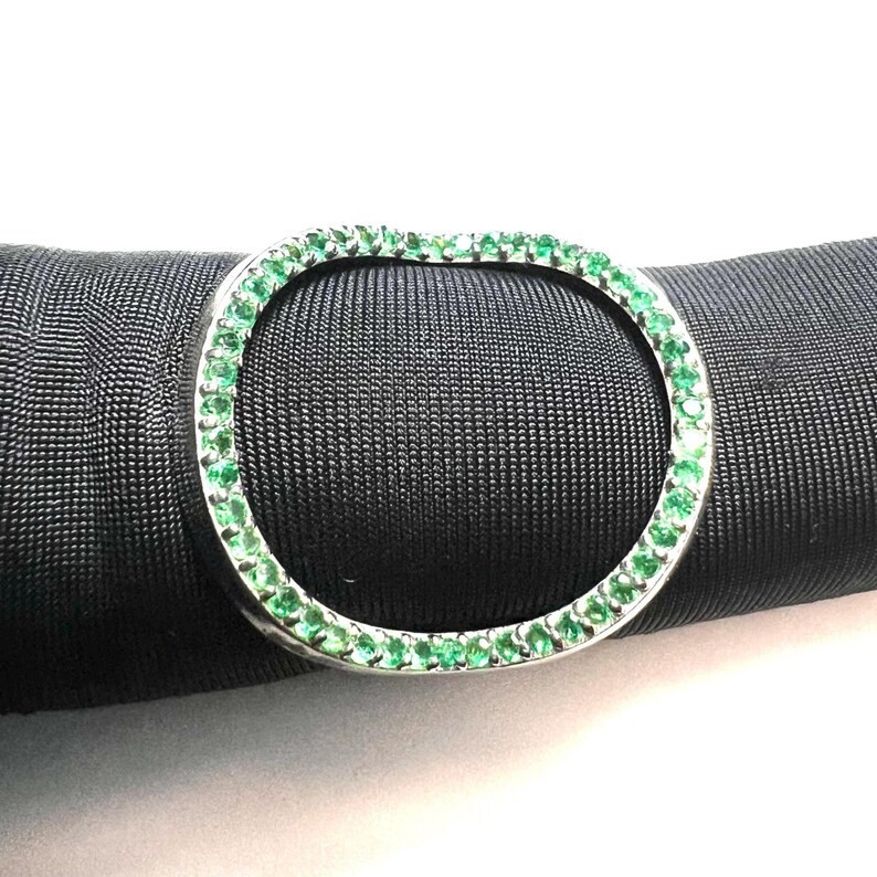3 in 1 Simulated Gemstone Ring 925 Sterling Silver Green Blue Pink Stack Ring