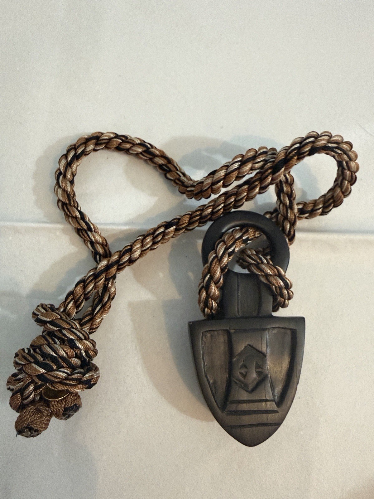 Dominique Aurientis Exotic Wood Rope Pendant Necklace