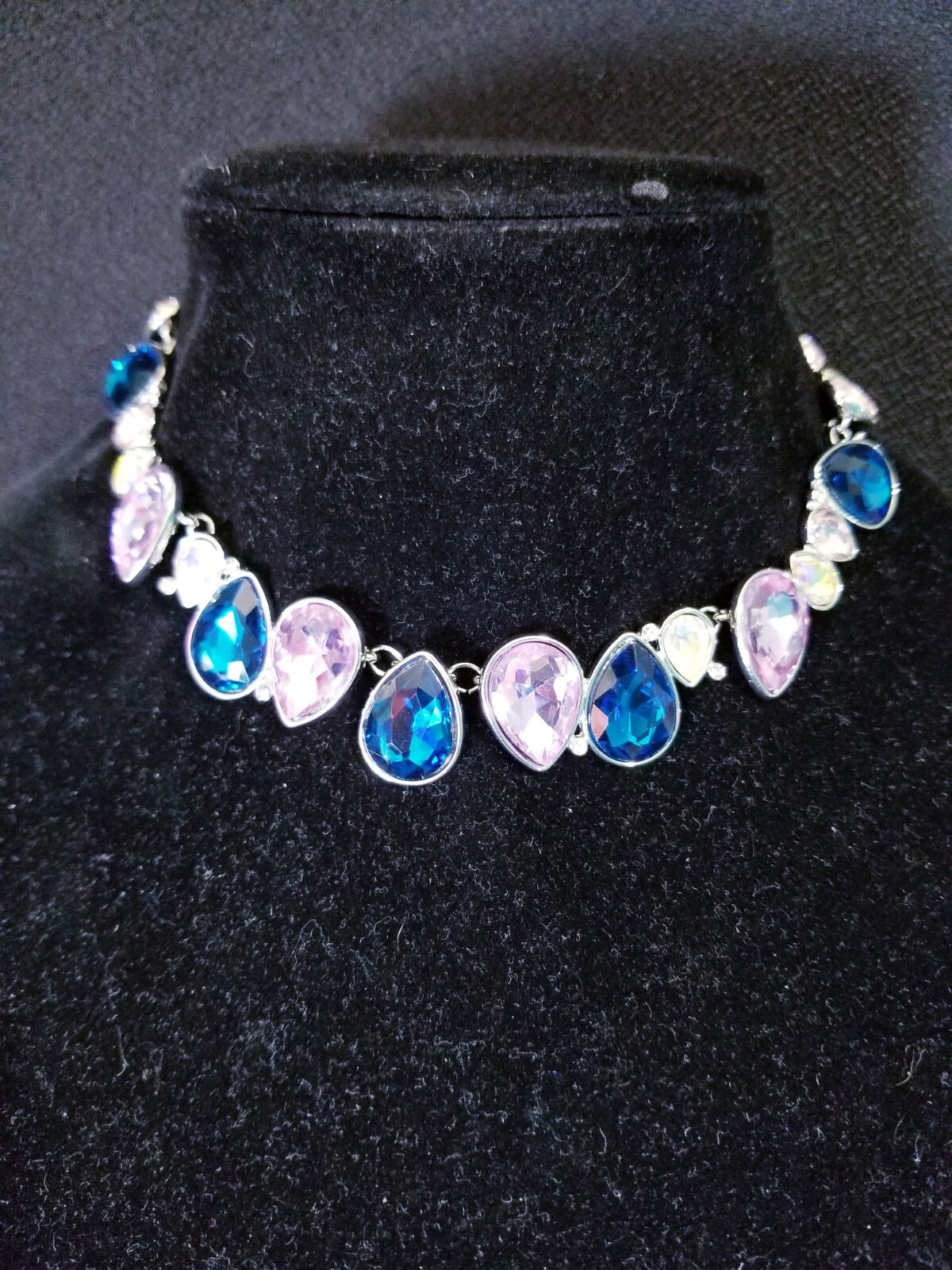 Choker Necklace ONLY Rhinestone Crystal Purple Prom Pageant Bridal