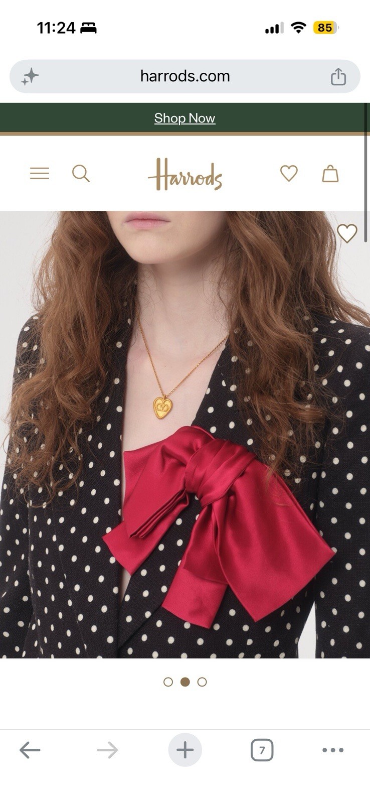 Valentino Fil Perdu Heart Pendant Necklace