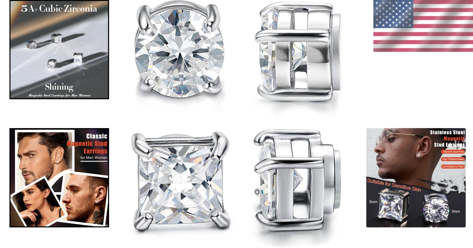 Fashionable Non-Pierced Magnetic Earrings Set – Perfect Gift for All Occasions