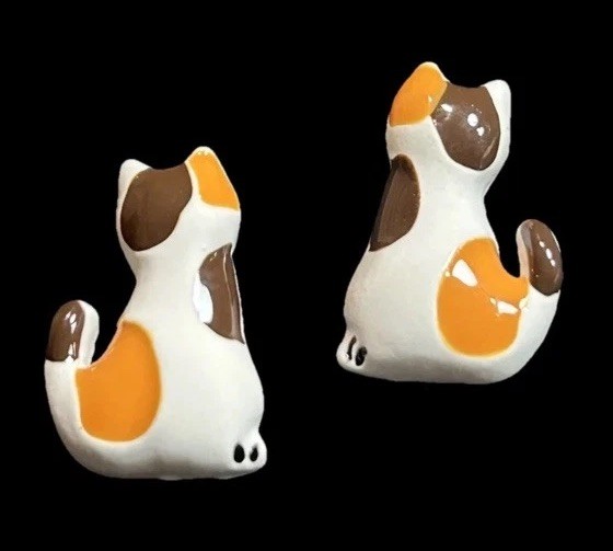 Porcelain Ceramic Calico Kitty Cat Earrings NWOT