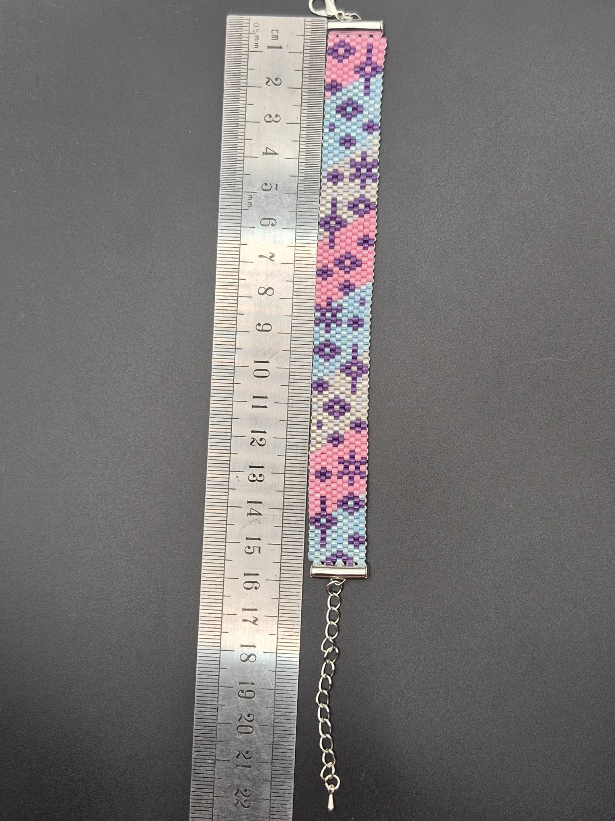 Charming Handmade Blue, Pink & Transparent Star and Snowflake Bead Bracelet
