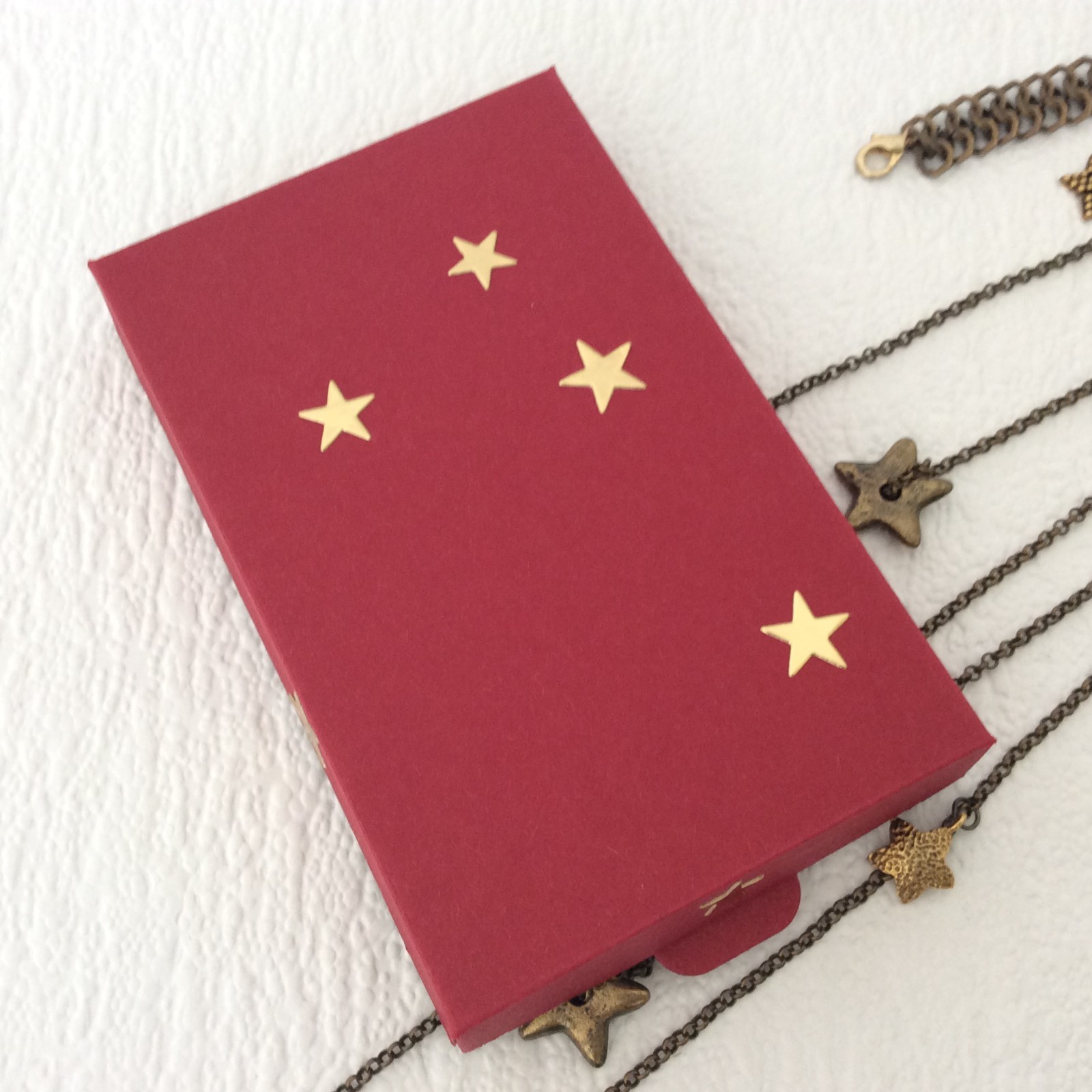 Jamie London metal star necklace – Statement bib – Boho – 40cm/15in – Gift box