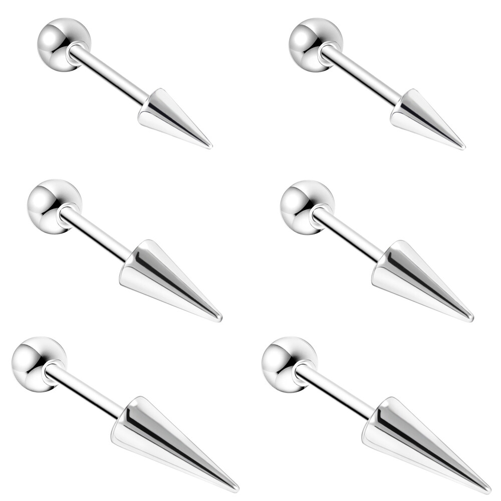 18G Stainless Steel Spike Stud Earring Helix Piercing Balls Screw Back Piercing