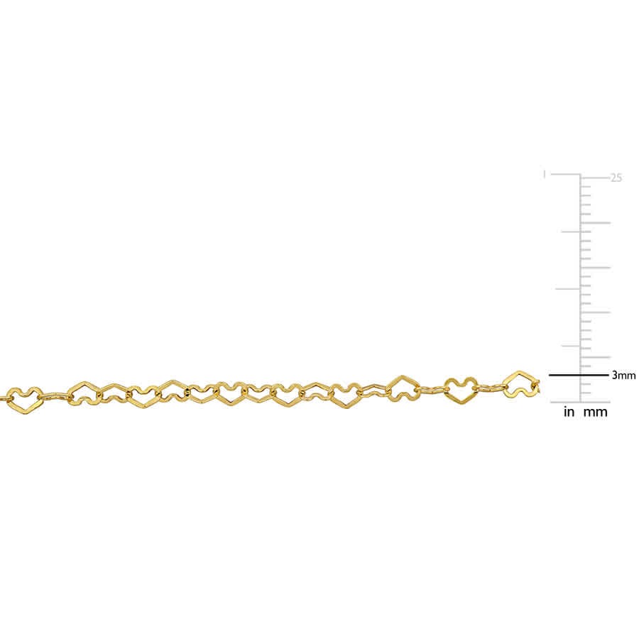 Amour 3mm Heart Link Necklace in 14k Yellow Gold – 20 in