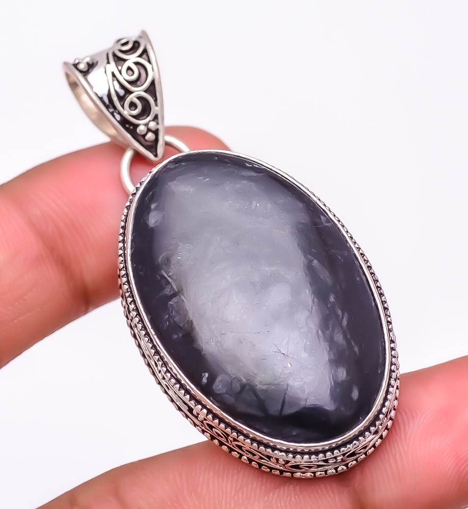 Natural Picasso Jasper Gemstone 925 Silver Plated Jewelry Pendant 2.0″ T275
