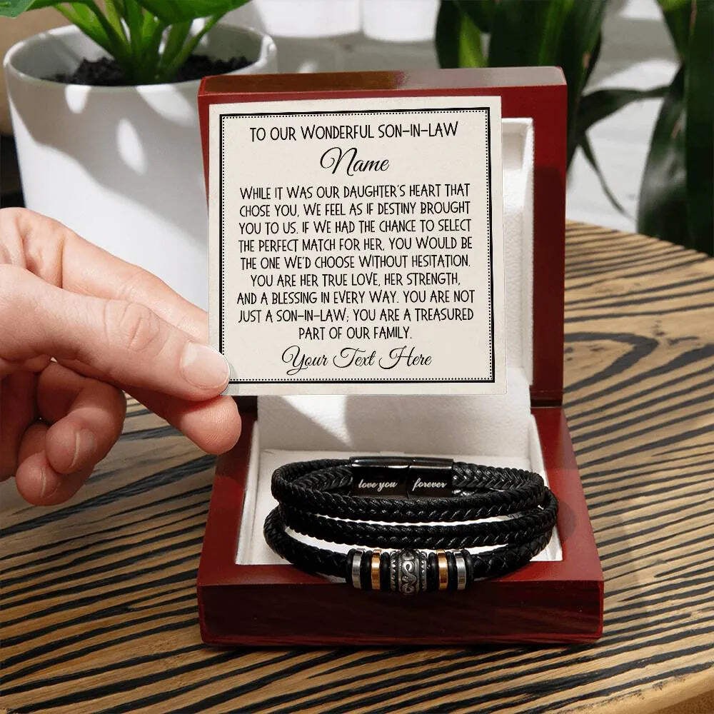 Son-in-Law Gift, Love You Forever Bracelet: While It Was Our Daughter’s Heart