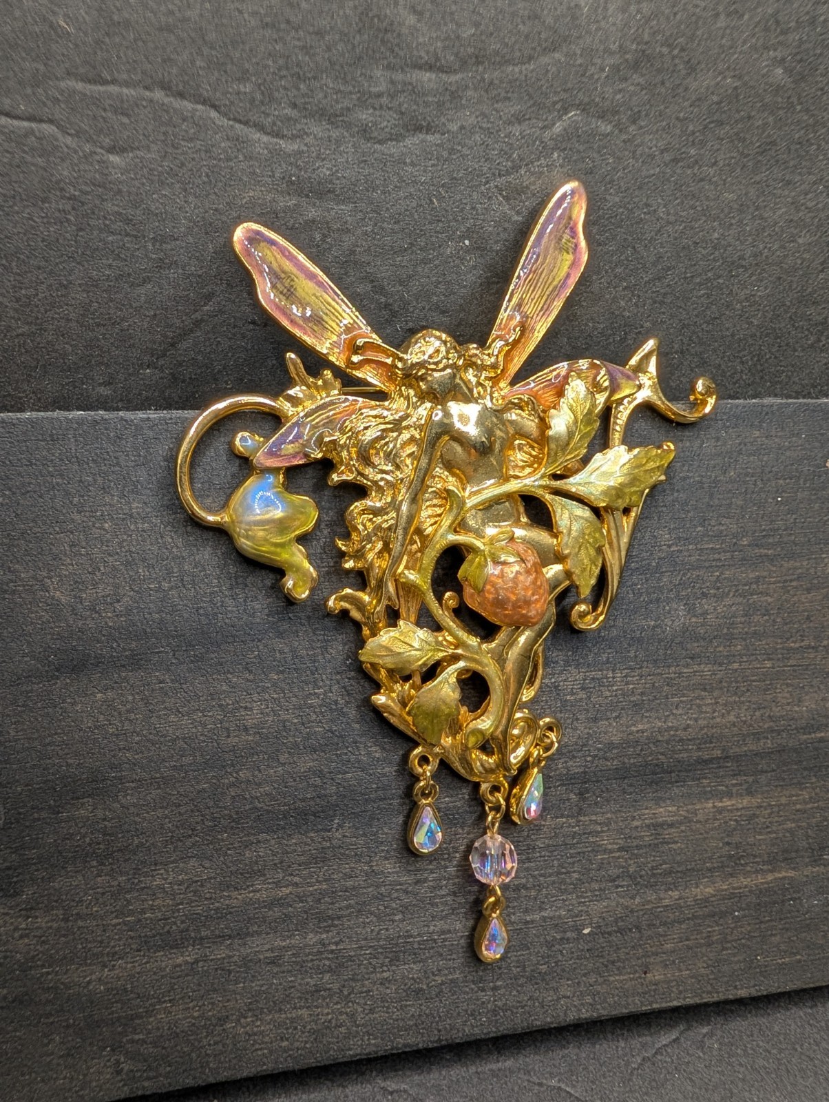 Kirks Folly The Silver Fairy Queen Brooch Pin With Strawberries