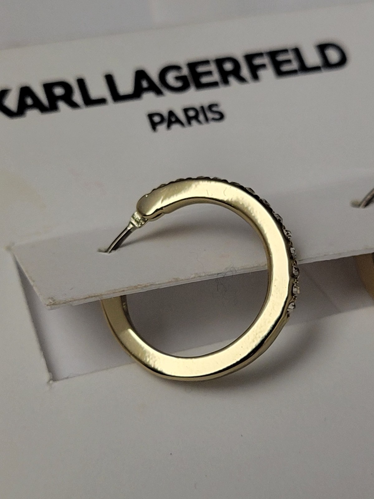Karl Lagerfeld Paris Extra-Small Pavé Hoop Earrings, 0.35″ (2022) Brand New USA