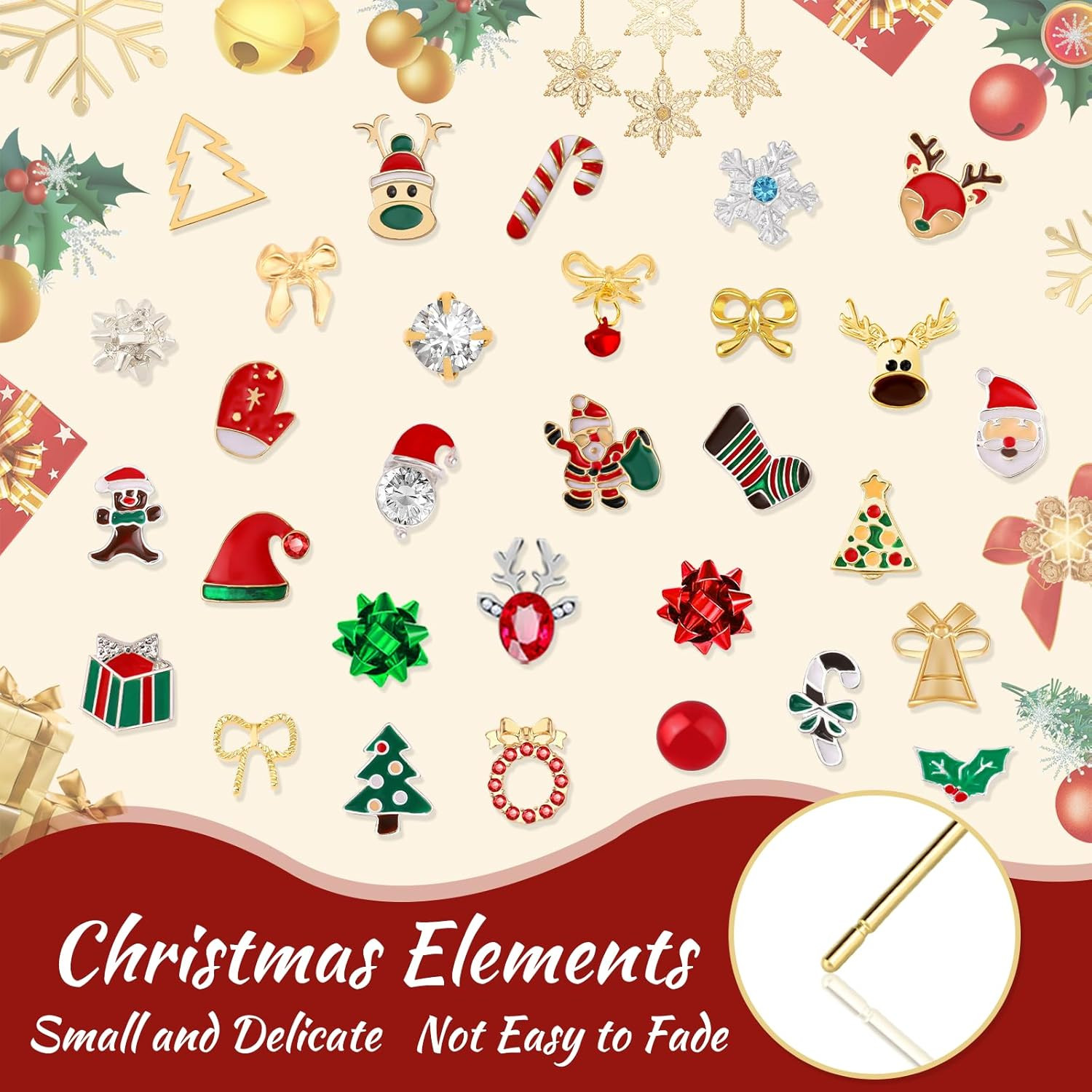 Gushu 30 Pairs Christmas Earrings for Women, Xmas Gifts Holiday Cute Stud