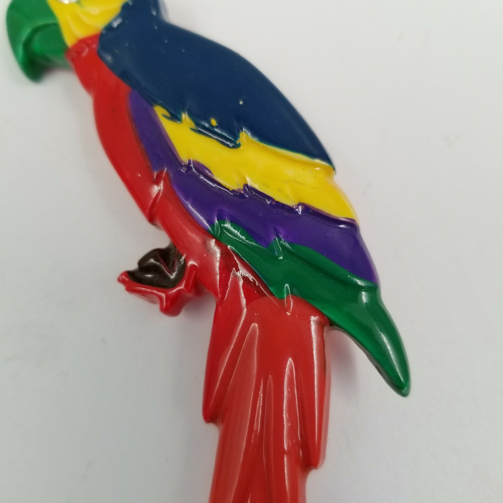 Colorful Plastic Resin Parrot Brooch Pin