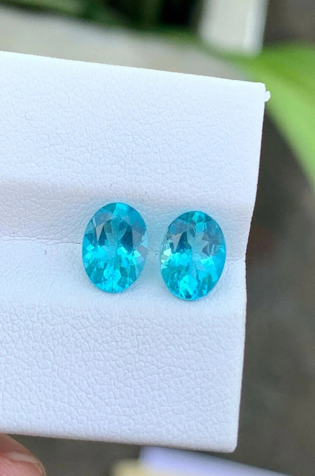 10 Ct 2 Pcs Certified Natural Paraiba Tourmaline Neon Blue oval Loose Gemstone