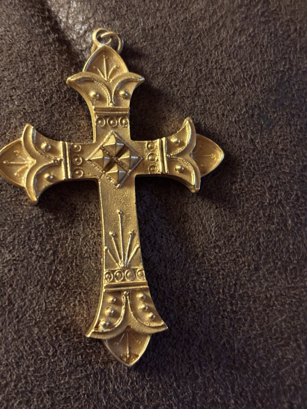 designer cross gold tone necklace