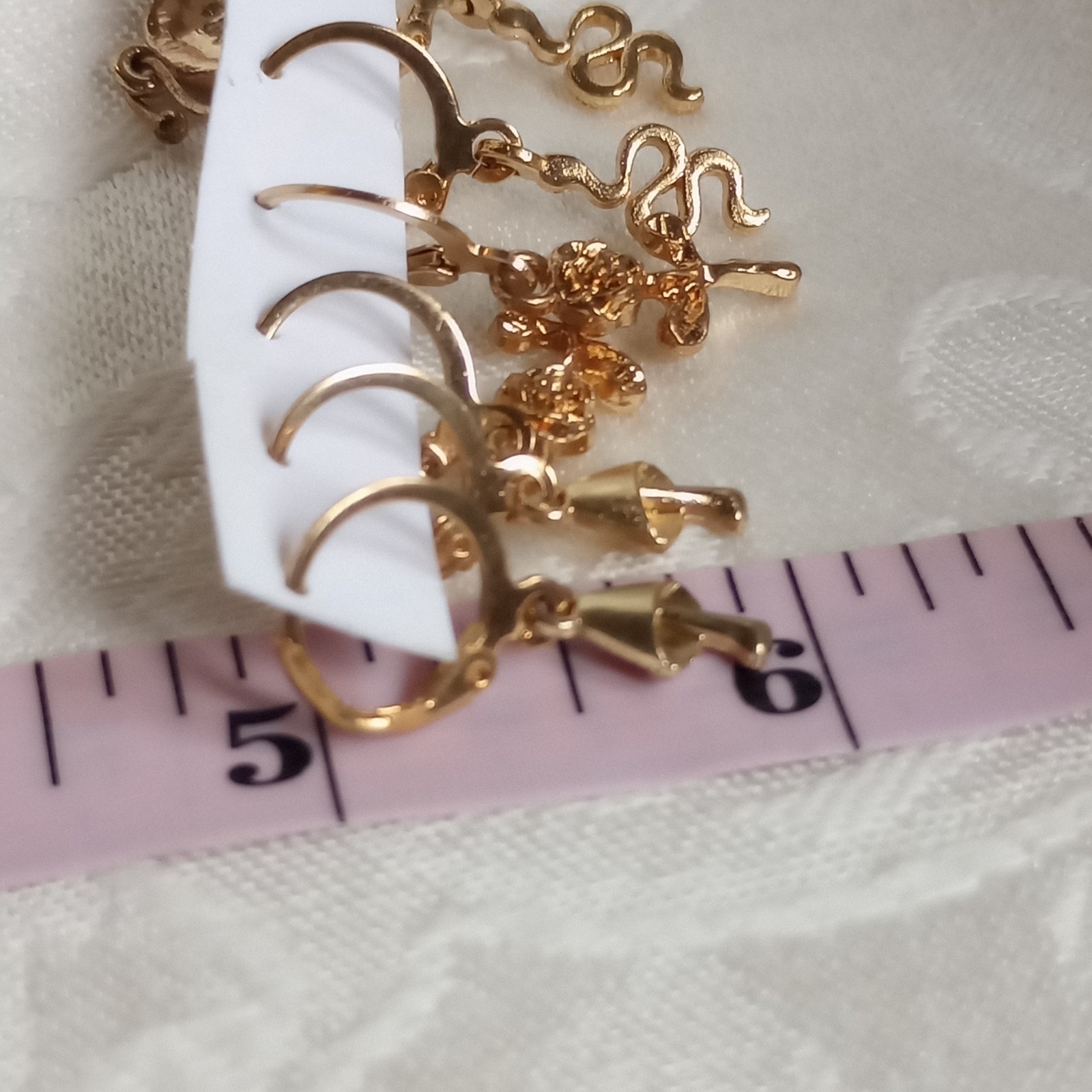 lot of 3 Mushroom Green Black Goldtone flower power pierced dangle earrings