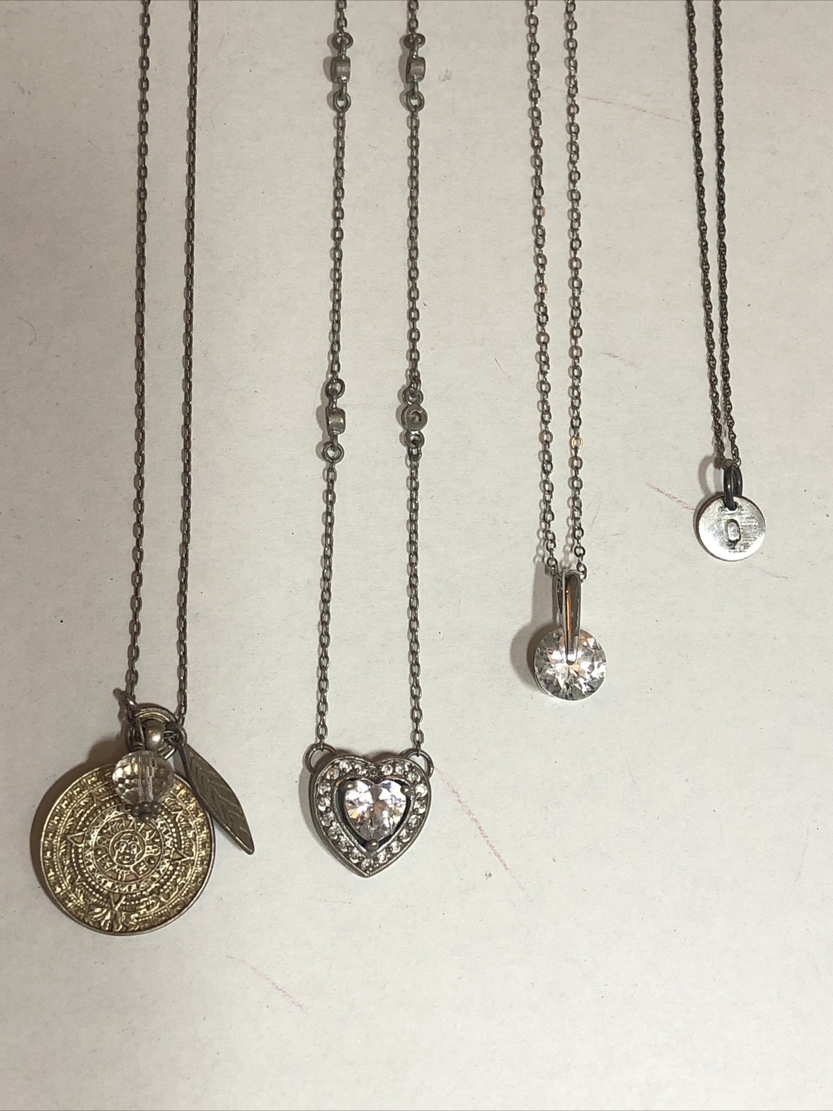 4. Vintage 925 Sterling Silver Mixed materials Chain Necklaces Lot of 8, 37g