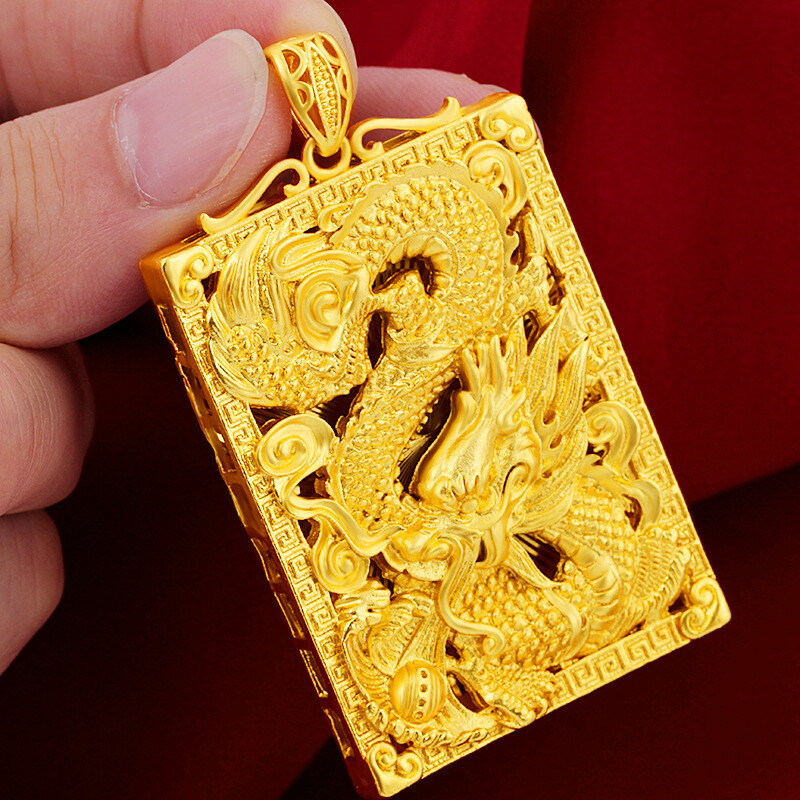 Men’s New dragon 22K 23K 24K Thai Baht Gold Filled Yellow GP Pendant