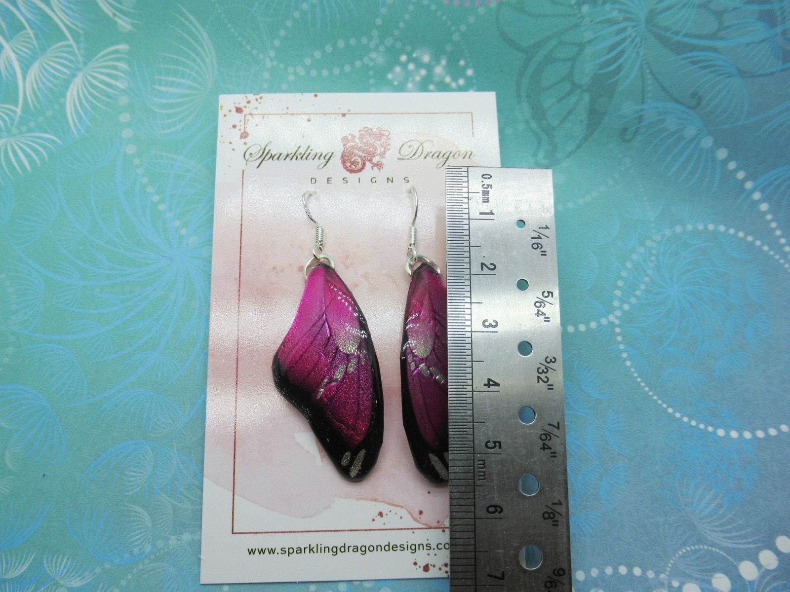 Butterfly Earrings Pink and Black – Fairy Jewellery, Fun Gift for her Fairy