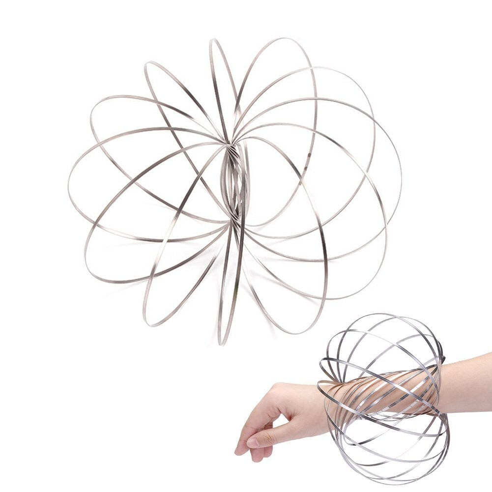 12 PCS Flow Ring Spinner Ring Arm – Stainless Steel Spring Metal Sensory Rings