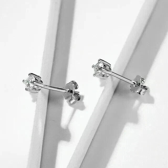 0.50 CT Lab Grown Diamond stud Earing for women 925 Silver 14k White Gold Plated