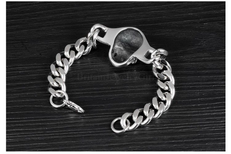 Heavy Cool Gothic Skull Men’s Stainless Steel Fashion Biker Bracelet 9.1 Inches