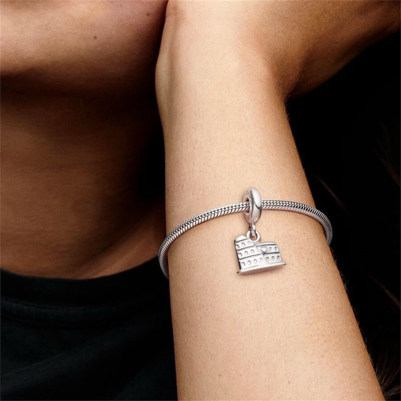 Rome Italy Coliseum 92.5 Sterling Silver Charm New Dangle