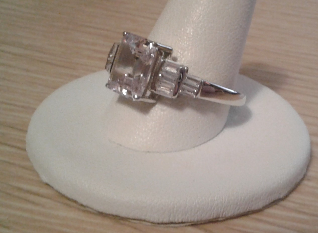 DOB618 Emerald Cut & Baguette Bella Luce CZs Engagement Ring 6.86ctw. Size 10