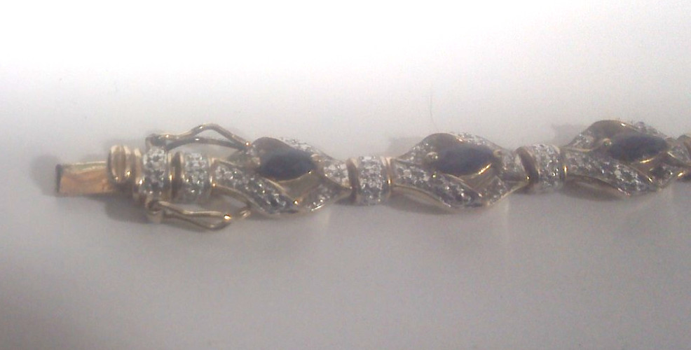 Ross-Simons Sterling Silver Vermeil Tennis Bracelet 92.5% Silver Gold Plated