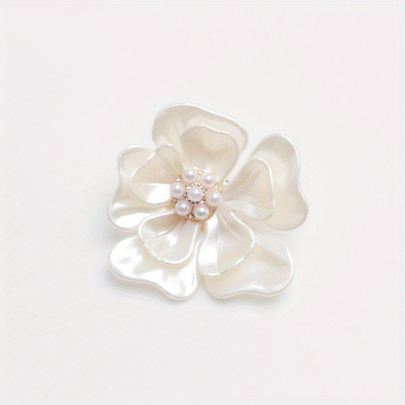 2PCS Fashion Elegant Design Corsage Pearl Flower Brooch Women’s Accessories