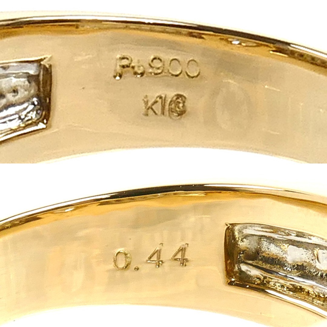 K18YG Yellow Gold Pt900 Platinum Ring & Diamond 0.44ct Size 20 12.0g Used KOER-0