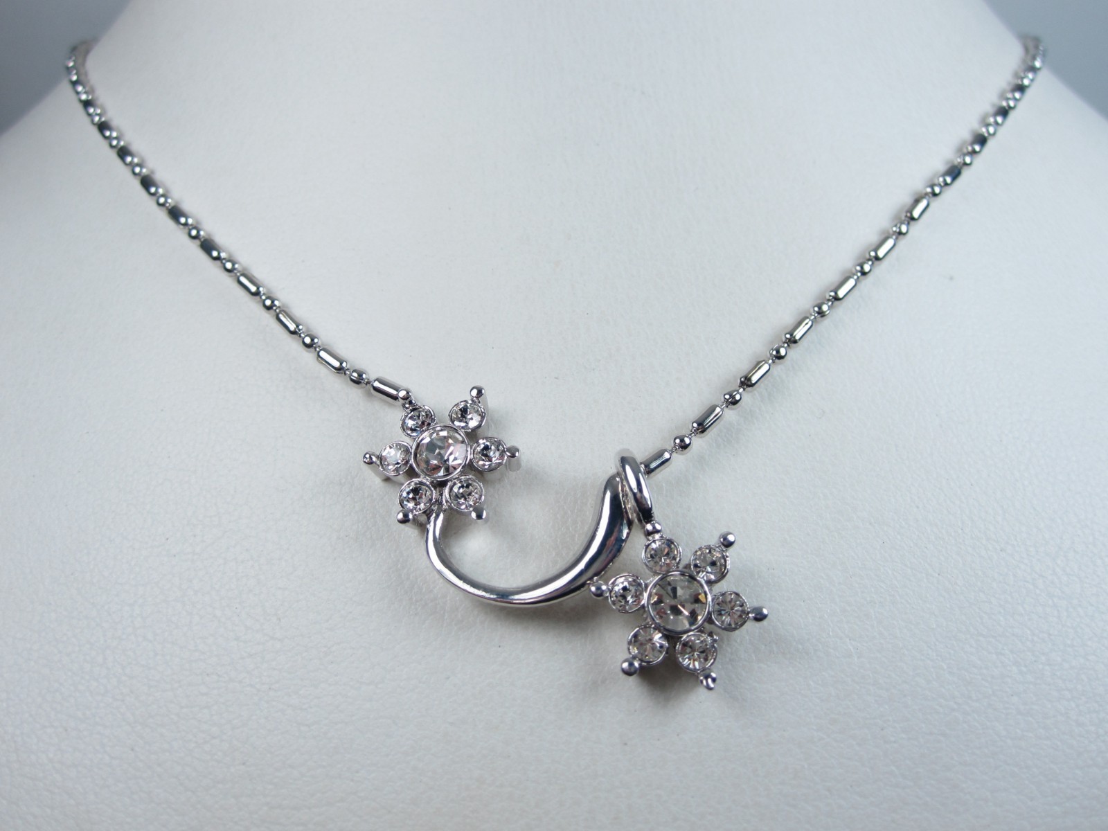 Nina Ricci Rhodium Plated Necklace with Swarovski Crystals 16-18″ – 9556