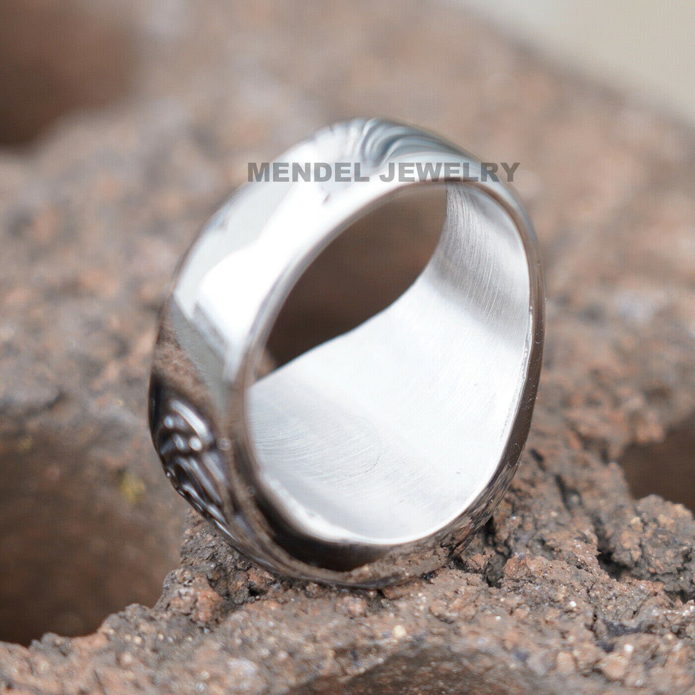 MENDEL Mens Irish Celtic Trinity Knot Cross Ring Stainless Steel Size 7 8 9 -15