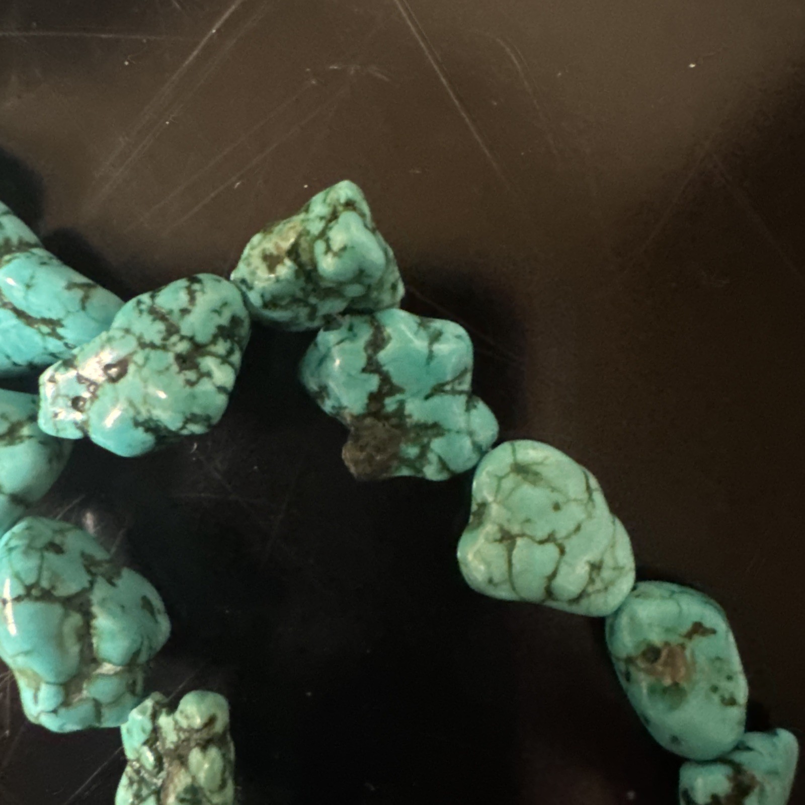 Block Turquoise Tie Back Necklace