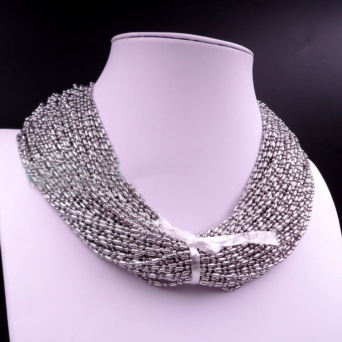 Wholesale 1.5/2/2.4/3.2mm 316L Stainless Steel Ball Bamboo Chain Necklace Gift