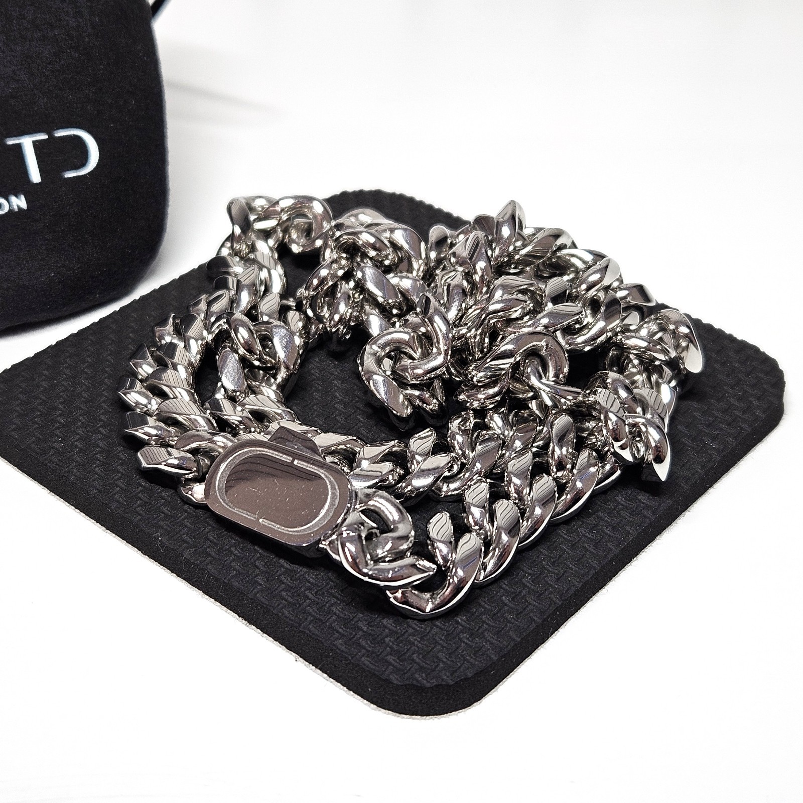 CRAFTD LONDON Cuban Link (Silver) 12mm – Stainless Steel / Rhodium – RRP £84.99