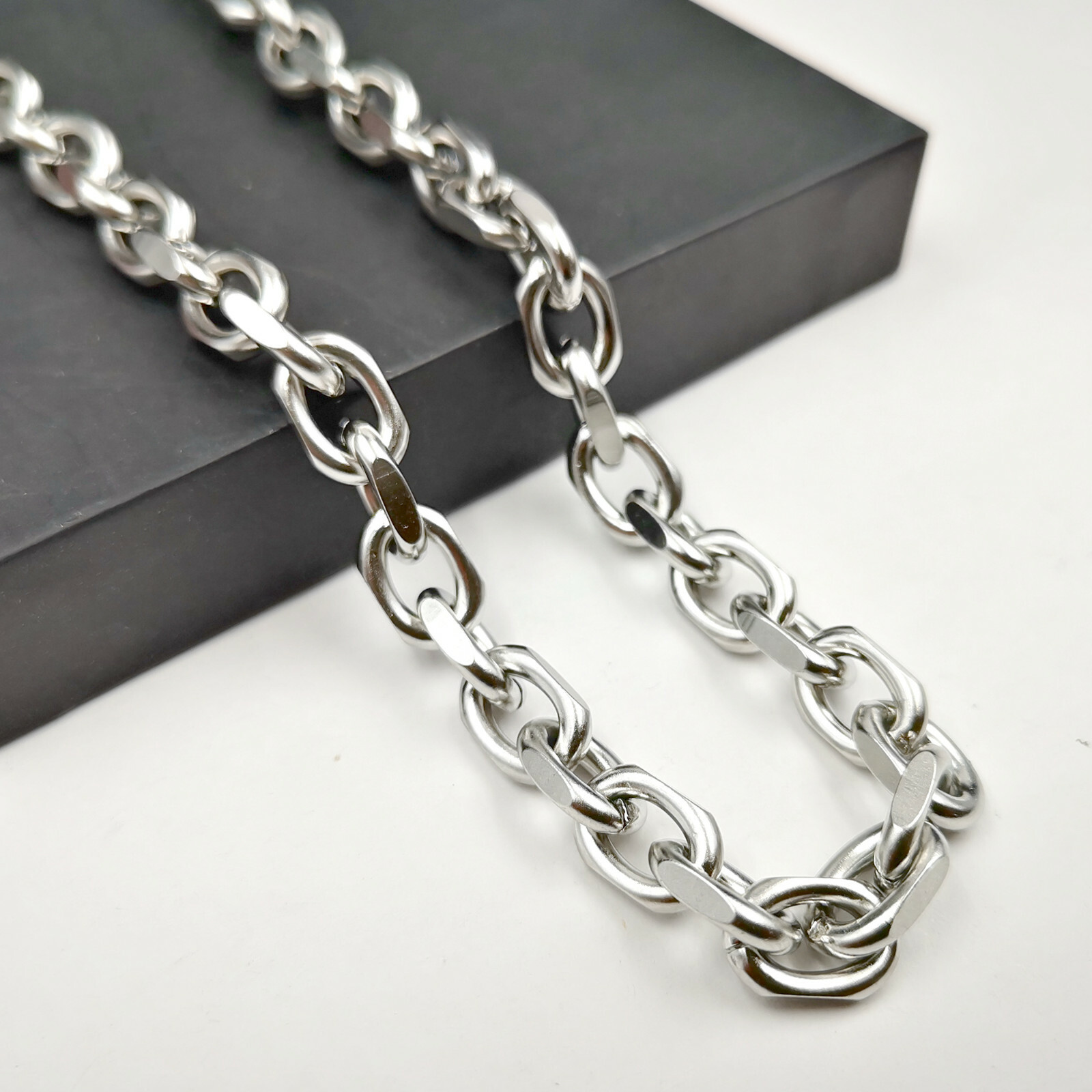 8mm Men’s Women bracelet / Anklets / necklace S.steel rollo polyhedral chain