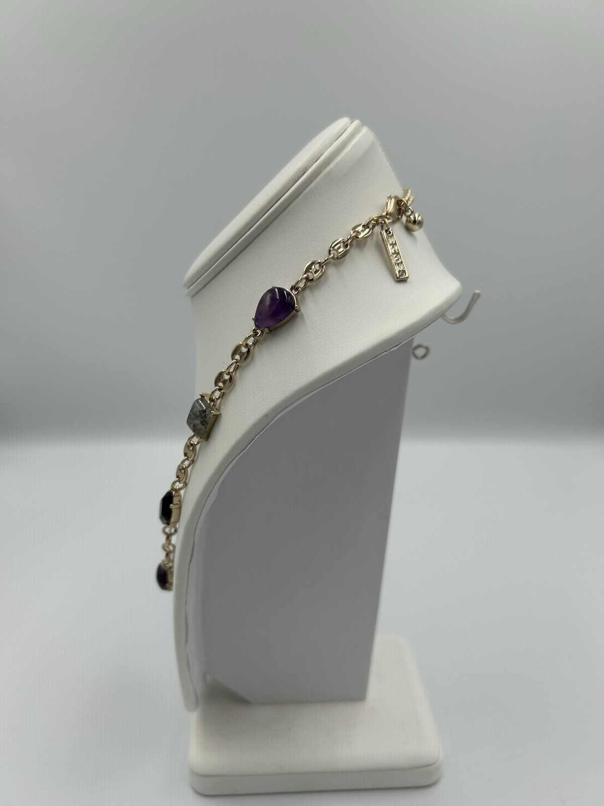 White House Black Market Multicolor Glass Stone Necklace 15”-19” NWT $65 Retail