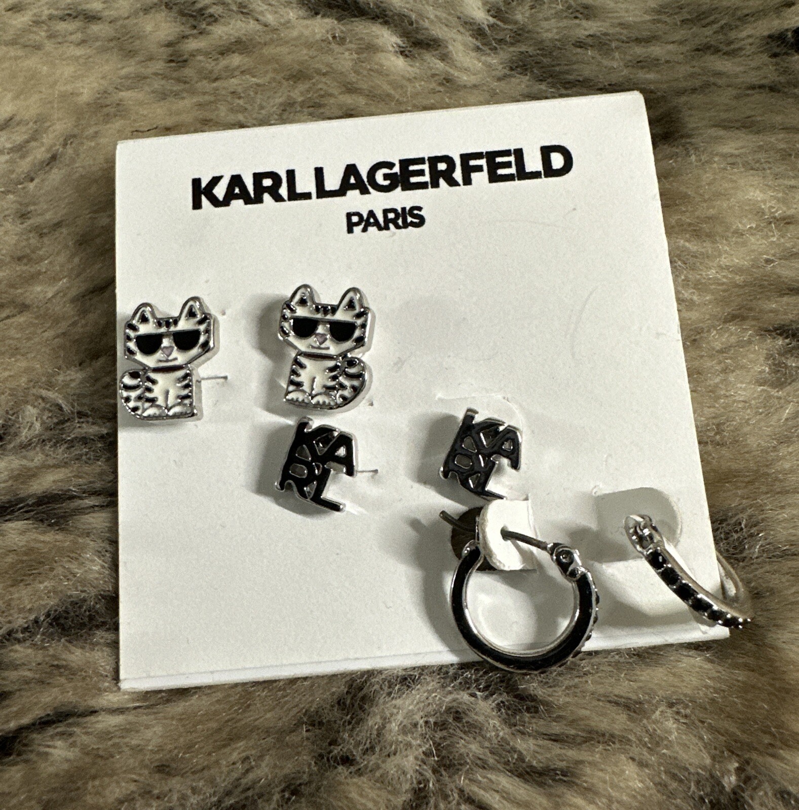 New Karl Lagerfeld Paris Stud Earring Set