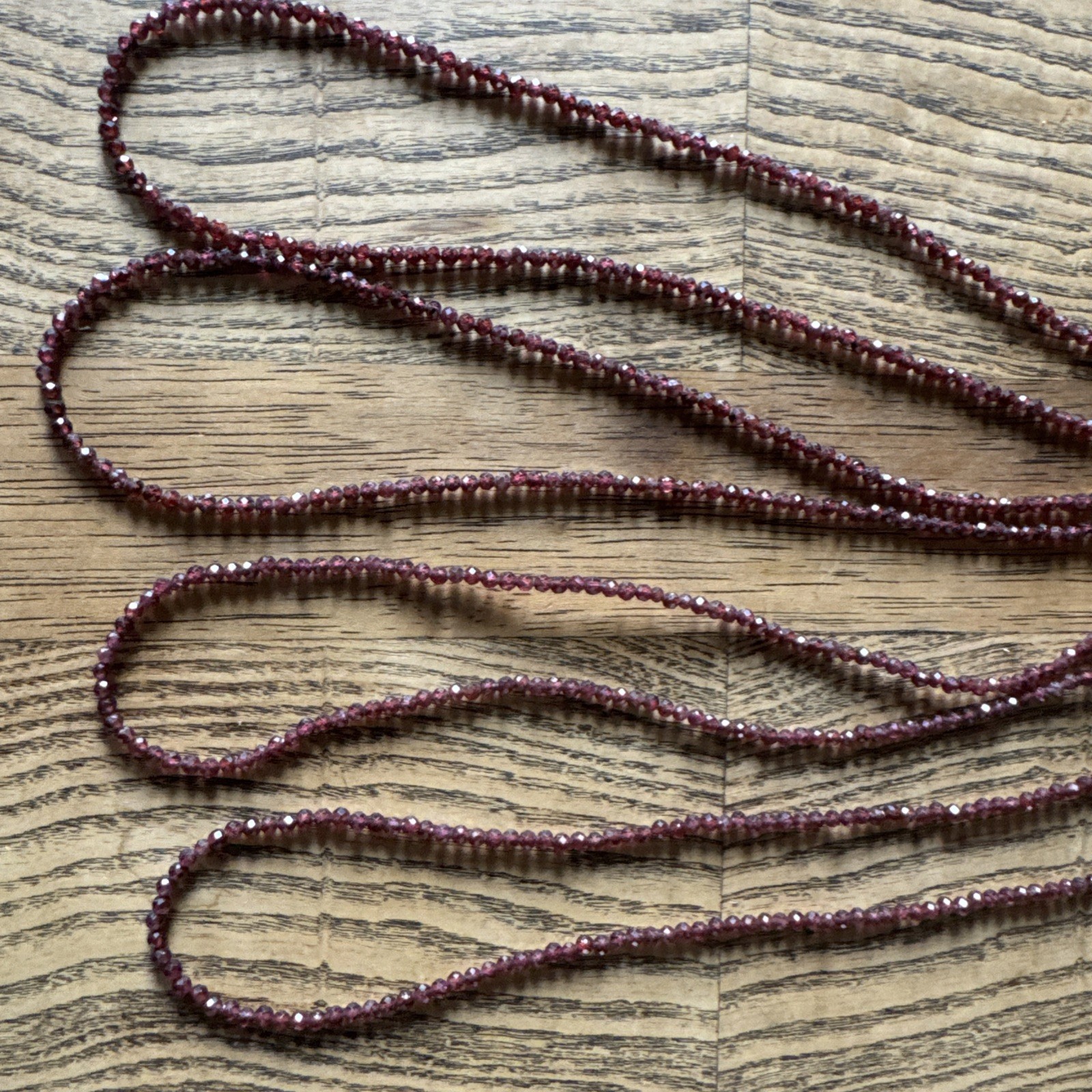 40cm/17.76in 3mm Wine Red Garnet Bead Necklaces