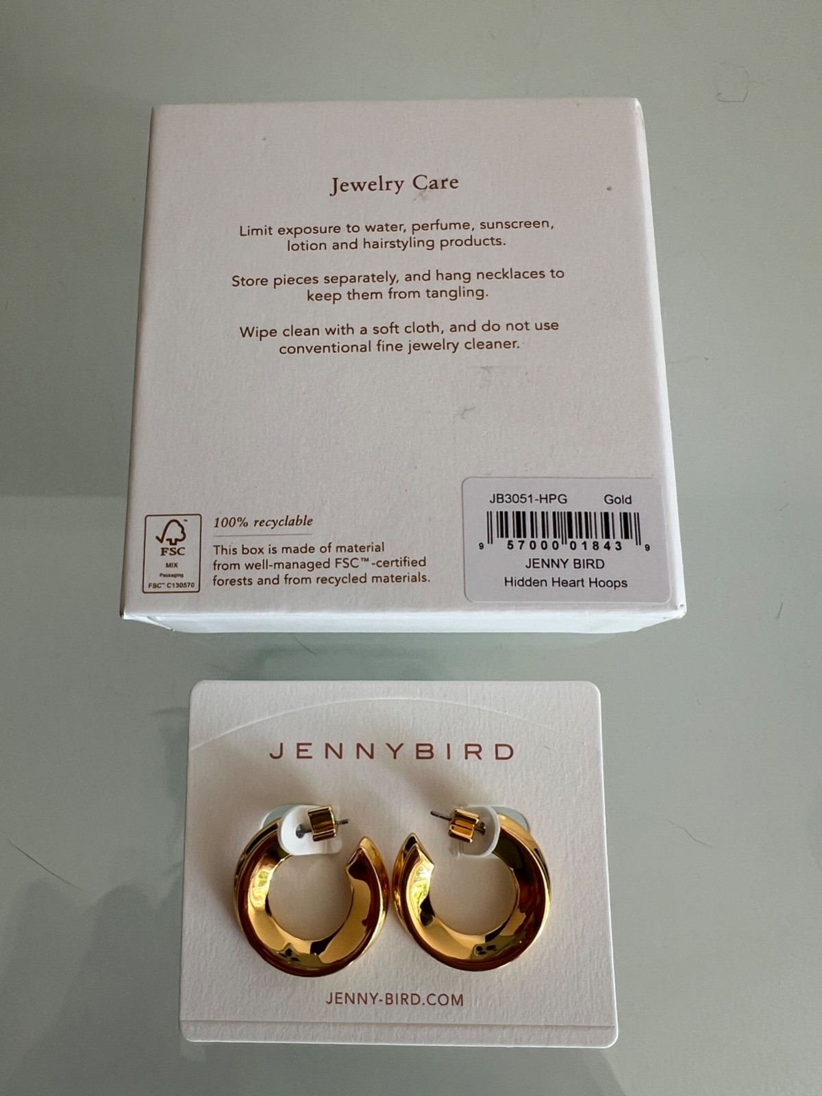 JENNY BIRD 14K Gold Dipped Hidden Heart Hoop Earrings
