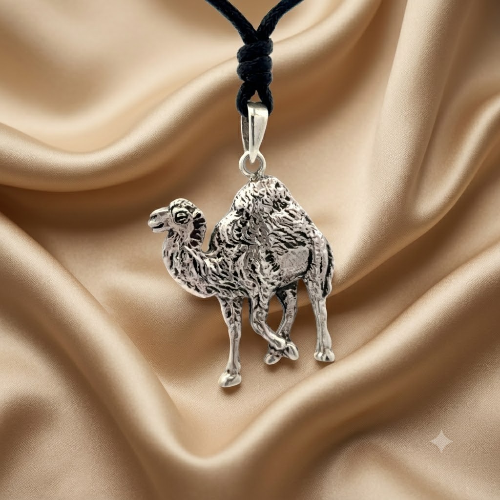 Cute Camel 92.5 Sterling Silver Gold Brass Charm Necklace Pendant Jewelry