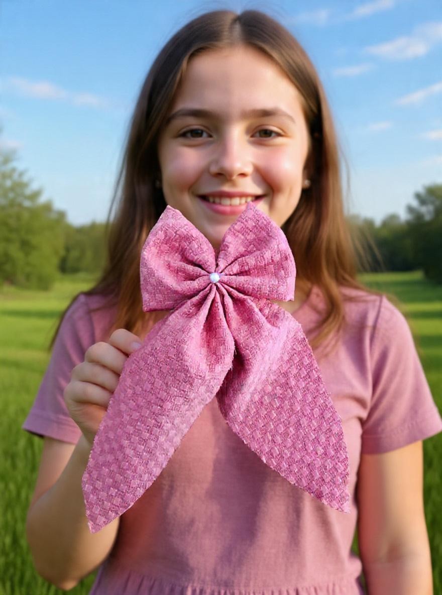 Large 8 inch pearl Bow Hair Clip Fabric Handmade Clip Hair Bow Women Accessories