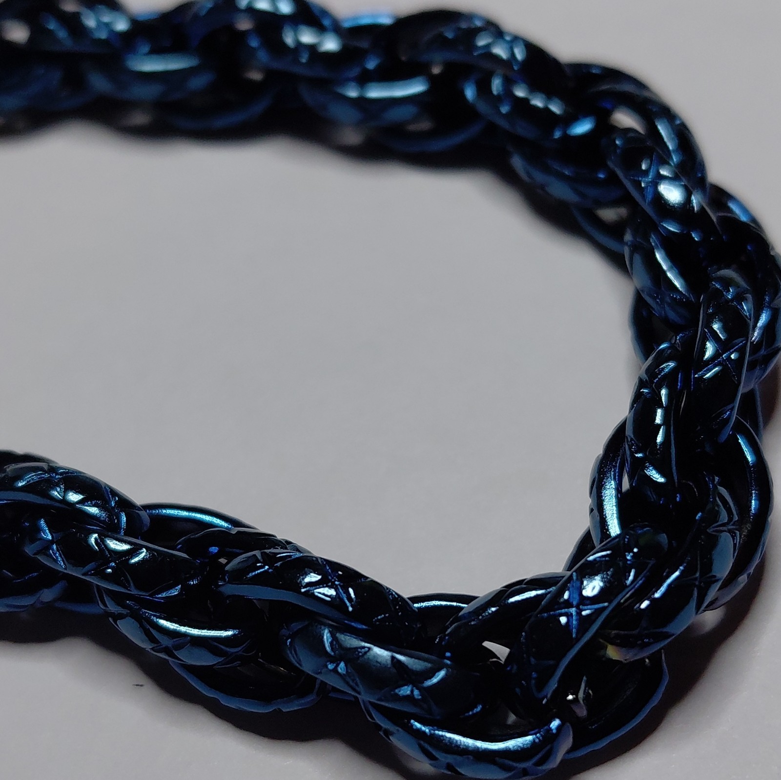 Invicta Blue Braided Chain Bracelet, Hook Closure, Signed, MPN 39840