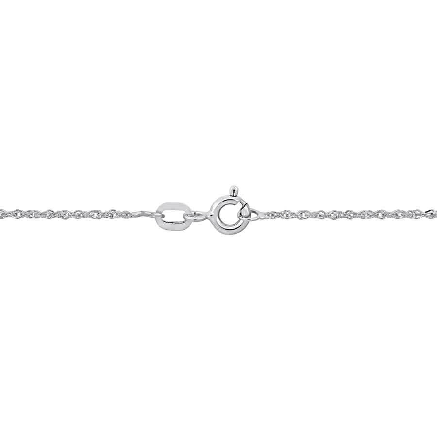 AMOUR 1.2mm Sparkling Singapore Necklace In 14K White Gold – 16 In