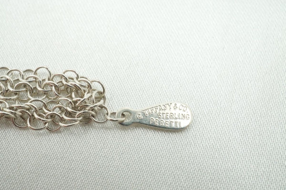 TIFFANY & Co. Mesh Collection Long Necklace Elsa Peretti 9.1g SV925 Silver 6805j