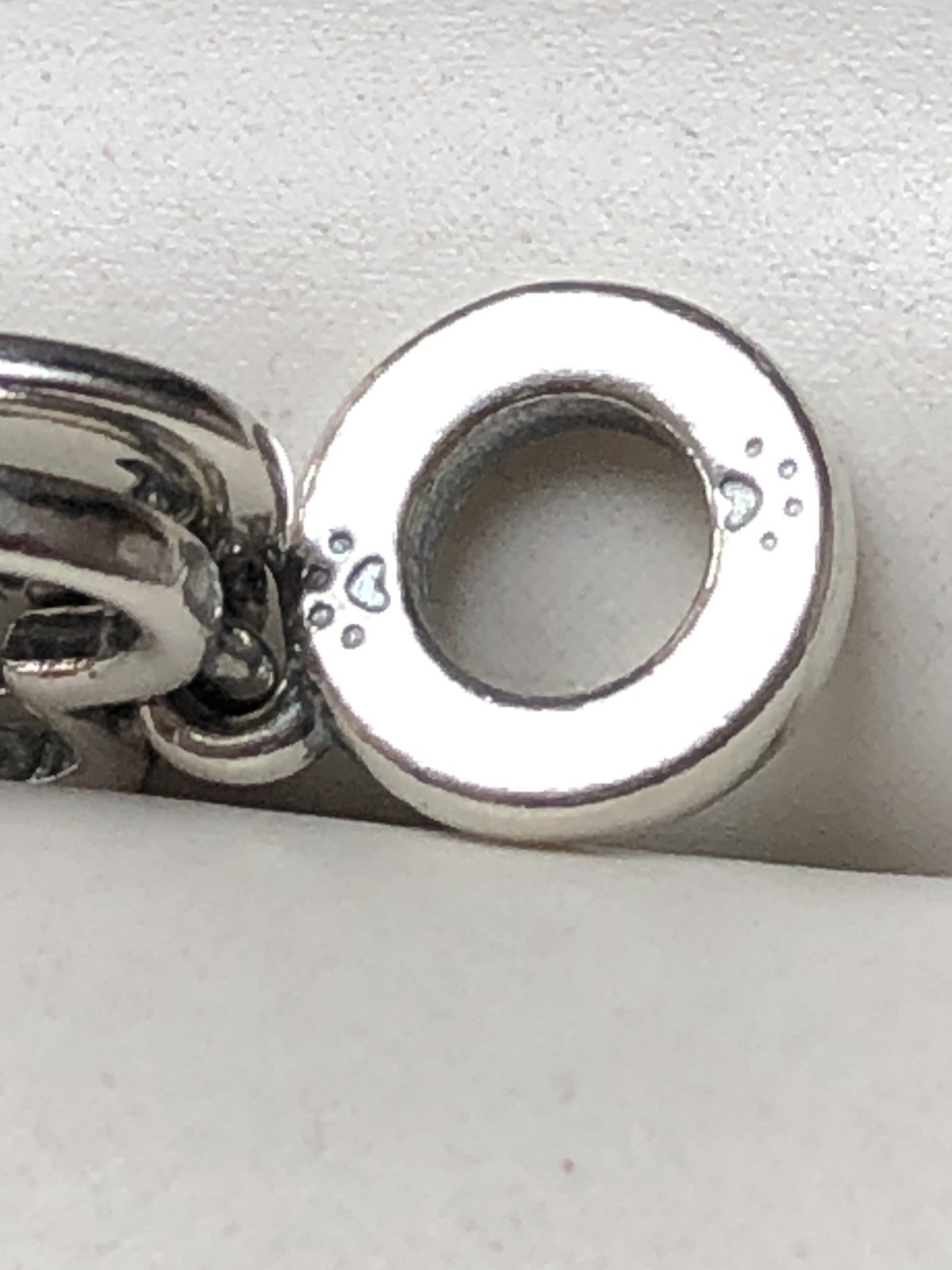Authentic PANDORA Hearts & Paw Print Dangle Charm #799360C00