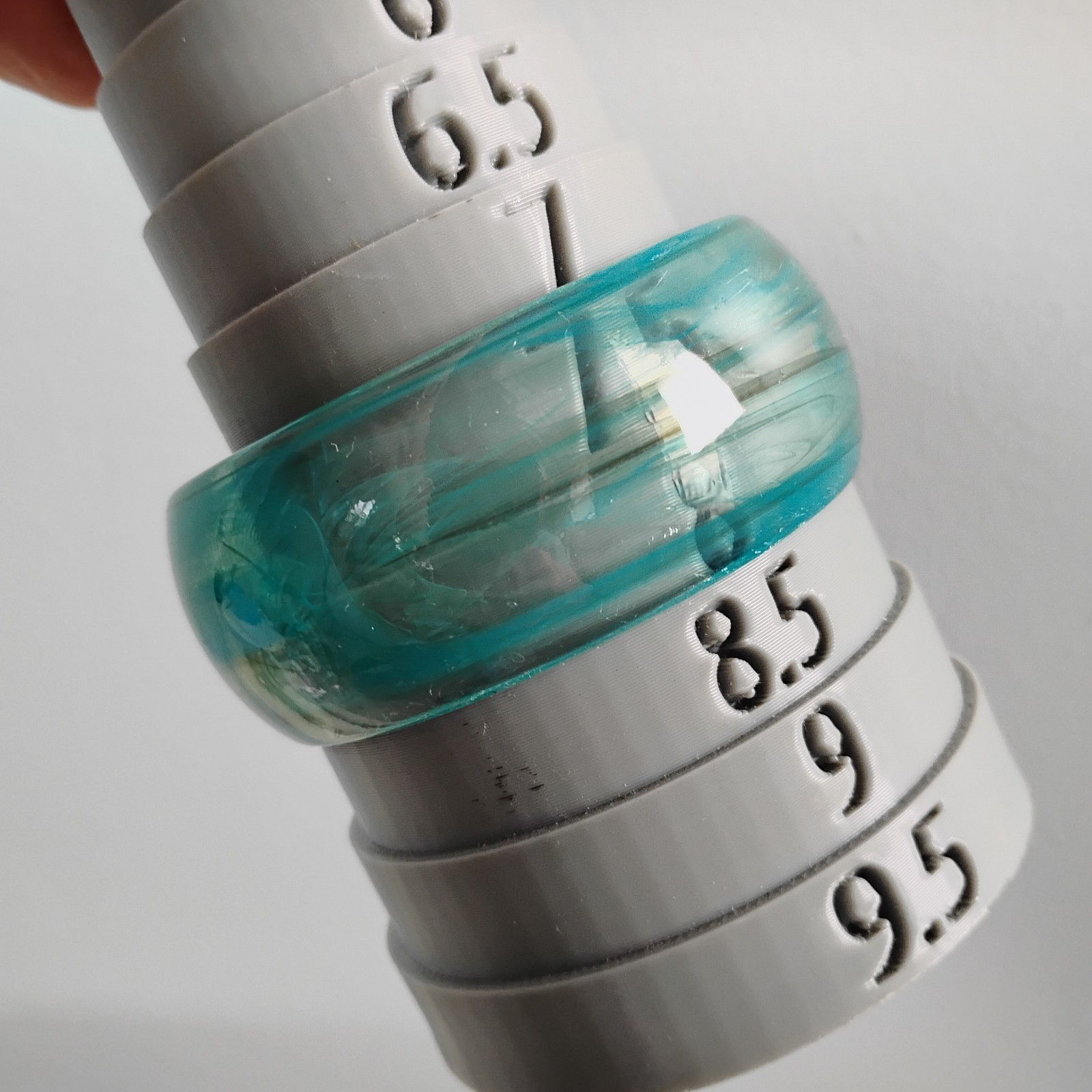 NEw Teal Blue Green Chunky Sz 8 Resin Plastic Bangle Bracelets Translucent Swirl