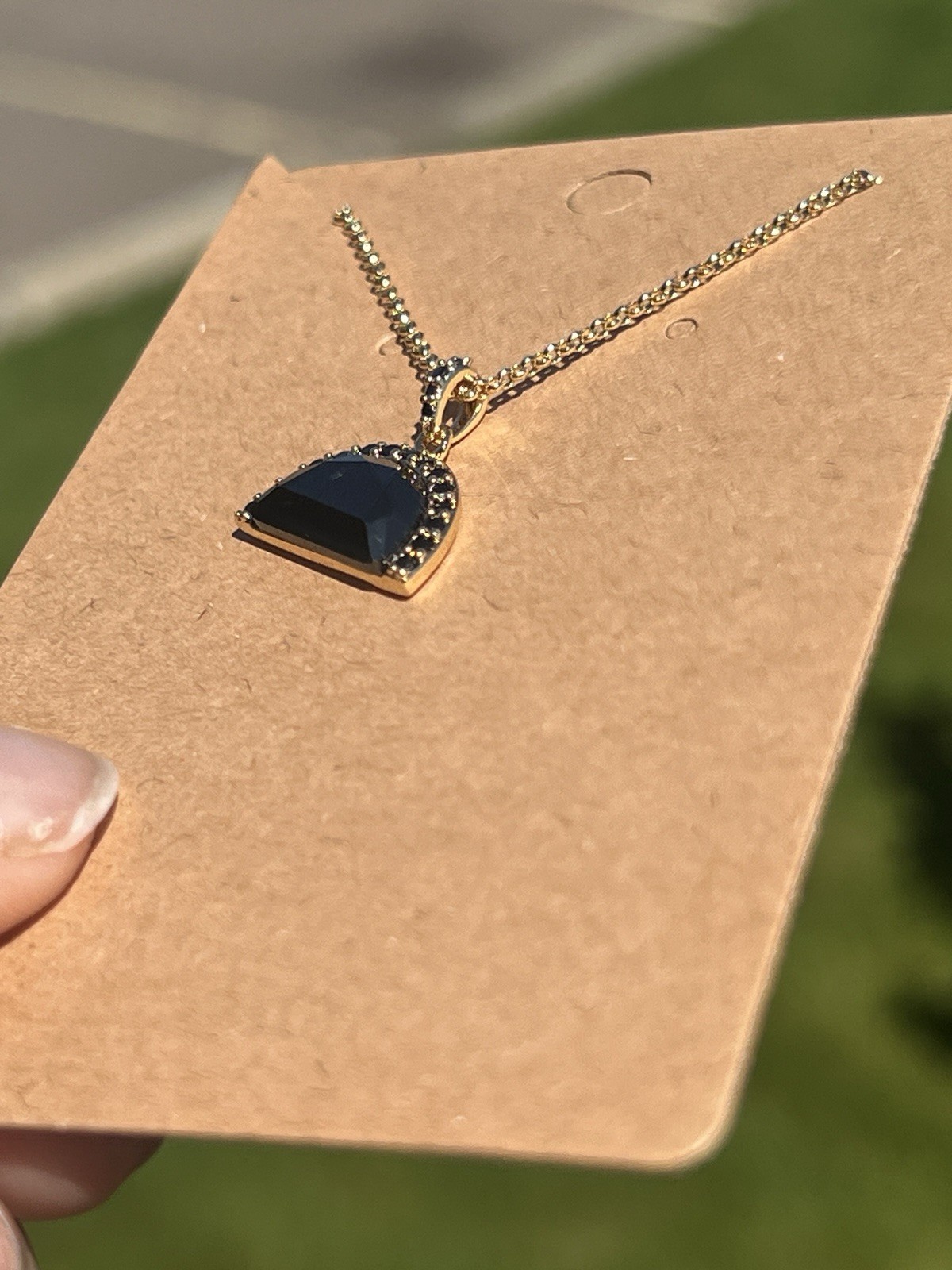 Bomb Party OG Necklace – Black Onyx on Gold Plating. 18” + 2.5” Extender.