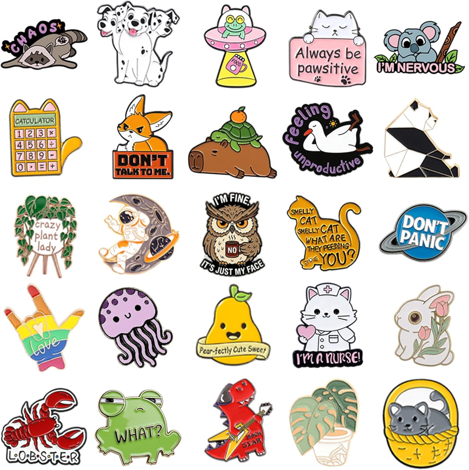 SINCCO 20/40/50/80 PCS Cute Enamel Backpack Pins, Funny Enamel Pins Bulk Set Coo