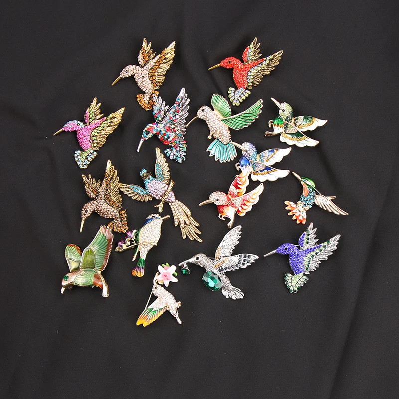 Women Men Unisex hummingbird Lover Brooch Fashion Fruit Pins Badge Jewelry